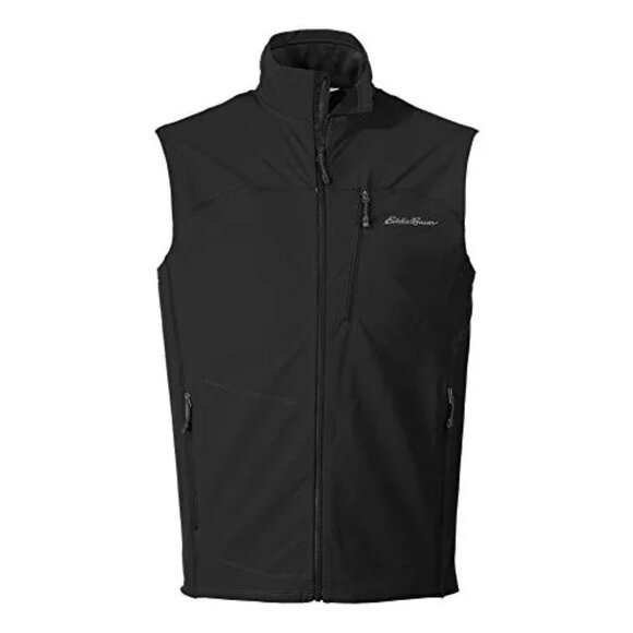 Eddie Bauer Men's Black Sandstone Sleeveless Softshell Windbreaker Vest Size S - Picture 1 of 9